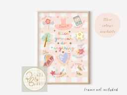 Girls Personalised You Can Do Anything Gingham Print. Positive Affirmation Wall Art For Girls Rooms, Playrooms & Nurseries - Print Only - thumbnail 1