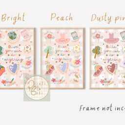 Girls Personalised You Can Do Anything Gingham Print. Positive Affirmation Wall Art For Girls Rooms, Playrooms & Nurseries - Print Only - thumbnail 2
