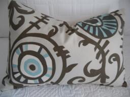Tribal Eye. Brown.pale Blue.natural.creamy White. Charcoal Grey.home Decor.pillow Covers.den.lodge.man Cave.pillow Cover.home.slipcover - thumbnail 1