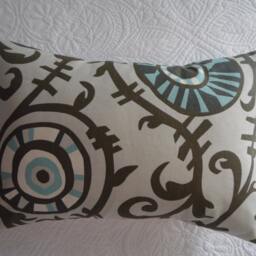 Tribal Eye. Brown.pale Blue.natural.creamy White. Charcoal Grey.home Decor.pillow Covers.den.lodge.man Cave.pillow Cover.home.slipcover - thumbnail 2
