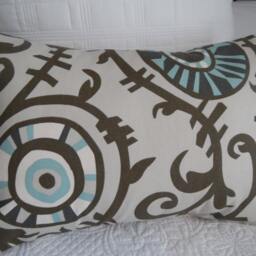 Tribal Eye. Brown.pale Blue.natural.creamy White. Charcoal Grey.home Decor.pillow Covers.den.lodge.man Cave.pillow Cover.home.slipcover - thumbnail 3
