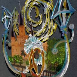 Ballerina Dancer, New Orelans St. Louis Cathedral, Electric Moon, Lamppost - thumbnail 4