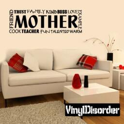 Mother Trust Family Kind Boss Love Example Warm Talented Fun Teacher Cook - Vinyl Wall Decal Quotes Sticker F034Et - thumbnail 1