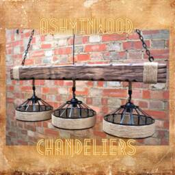 Wood Beam Chandelier 3 Pendant Lights Urban Loft Modern Restaurant Lighting Natural Handmade Design Rustic Edison Lamps