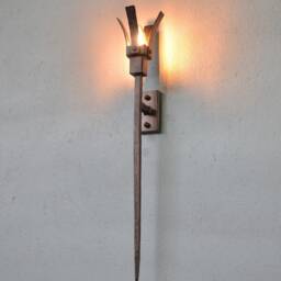 Forged Torch Wall Sconce, Medieval Castle Lighting - thumbnail 2