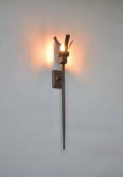 Forged Torch Wall Sconce, Medieval Castle Lighting - thumbnail 1