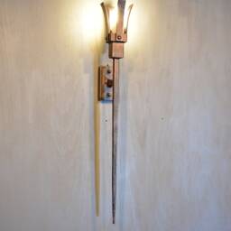Forged Torch Wall Sconce, Medieval Castle Lighting - thumbnail 3