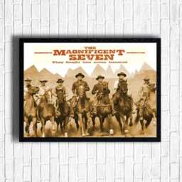 The Magnificent Seven Print Vintage Movie Poster, Retro Film Wall Art - thumbnail 2
