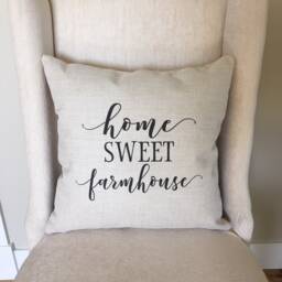 Home Sweet Farmhouse Linen Pillow Cover - Rustic Decor - thumbnail 2
