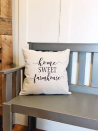 Home Sweet Farmhouse Linen Pillow Cover - Rustic Decor - thumbnail 1