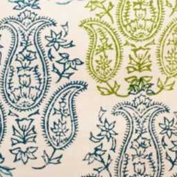 John Robshaw Yadi Aqua Green Pillow Cover Cotton Linen Paisley - thumbnail 2