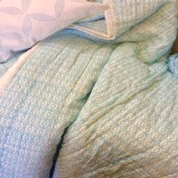 Blue Quilt, Block Printed Jaipur Razai, King Queen Twin Coverlets, Summer Handmade Bedding - thumbnail 4