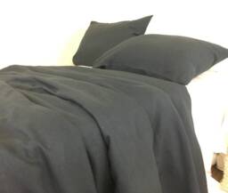 Charcoal Black Linen Duvet Cover???available in Twin, Full, Queen, King, Calif. King Or Custom Size