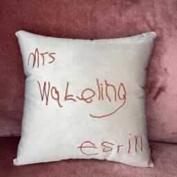 Handwriting Velvet Cushion, Personalized Kids Pillow, Custom Quote - thumbnail 3