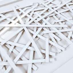 Off-White Wood Slat Wall Art - Modern 3D Minimalist Sculpture - thumbnail 3