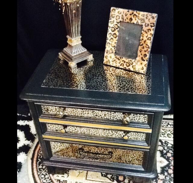 Leopard Table - Leopard Furniture Nightstands Decor -Bedroom Tables Print Night End Kids Room De - image 1