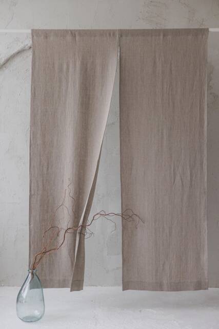 Rustic Linen Noren Curtain - Thick Doorway For Privacy Minimalist Japanese Decor Eco-Friendly Room Divider Home Accent - image 1