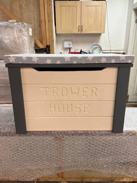 Personalised Toy Box Seat Bench Storage Solid Wood Not Mdf by