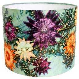 Branching Astrantia Floral Lampshade, Light Shade For Ceiling, Pendant Hanging Lamp Table Lamp, Green & Orange - thumbnail 4