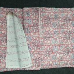 New Rajasthani Pattern Kantha Bedspread Pure Cotton Throw Queen Size With Smooth Touch Perfect For Winter Season Bedding Quilt - thumbnail 3