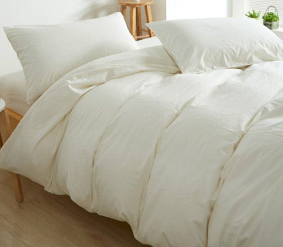Soft White Cotton Duvet Cover???off White Cover, Pima Cotton 300Tc Sateen Weave Duvet Cover Set, Luxury Cover Set - image 1
