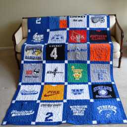 Tshirt Memory Quilt Graduation Keepsake Blanket College Dorm Bedding Student Gift Christmas Textile Clothing Shirt Campus Bound Checkerboard - thumbnail 3