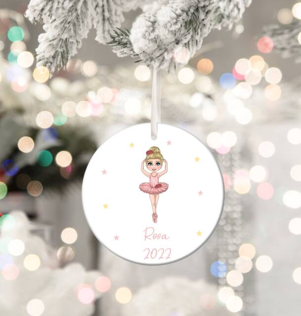 Personalised Ballerina Doll Decoration, Bauble, Christmas Ornament , Ballerina Christmas, Children's - image 1