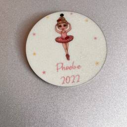Personalised Ballerina Doll Decoration, Bauble, Christmas Ornament , Ballerina Christmas, Children's - thumbnail 3