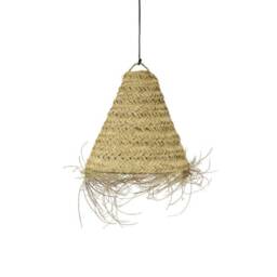 2 Set Of Moroccan Handmade Natural Rattan Lampshade, Openwork Wicker Shade, Round Pendant Lighting, Bohemian Straw Light, Bell Rattan Raffia - thumbnail 2