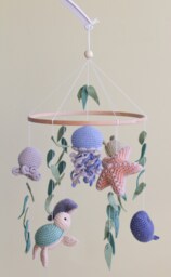 Ocean Baby Mobile. Nautical Mobile With Whale, Jellyfish, Turtle, Stingray Fish, Crab, Starfish & Octopus - thumbnail 1