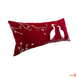 Red Egret Lovers in The Swamp Rectangle Pillow, Bird Decor Pillow - thumbnail 3