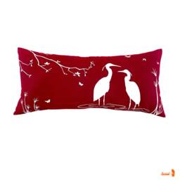 Red Egret Lovers in The Swamp Rectangle Pillow, Bird Decor Pillow - thumbnail 1