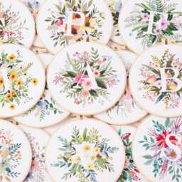 Floral Alphabet Embroidery Pattern-Hand Monogram Kit Beginners Modern-Easy 26 Letters Hoop Kit-Diy Starter Craft