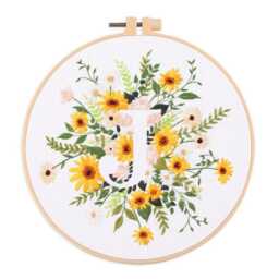 Floral Alphabet Embroidery Pattern-Hand Monogram Kit Beginners Modern-Easy 26 Letters Hoop Kit-Diy Starter Craft - thumbnail 4