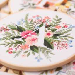Floral Alphabet Embroidery Pattern-Hand Monogram Kit Beginners Modern-Easy 26 Letters Hoop Kit-Diy Starter Craft - thumbnail 3
