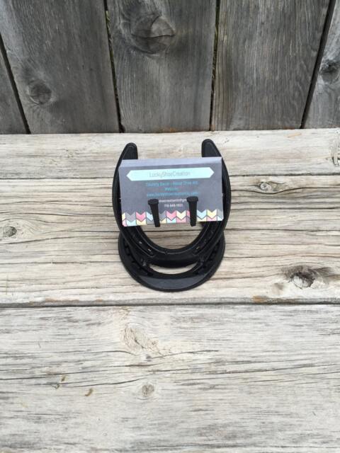 Black Horseshoe Business Card Holder - Holder, Country Style Supplies, Western Office Supplies & Decor - image 1