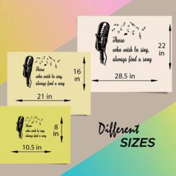 In-Style Decals Wall Vinyl Decal Art Sticker Those Who Wish To Sing Always Find Song Quote Phrase Microphone Musical Notes Mural Design 316 - thumbnail 2