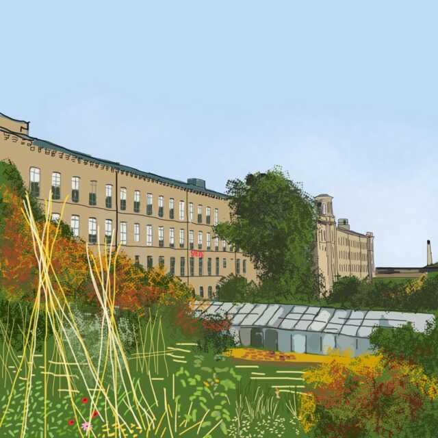 Saltaire, Salts Mill - Home Of David Hockney Wall Art Print - Framed/Unframed Fine Or Canvas Yorkshire Landscape