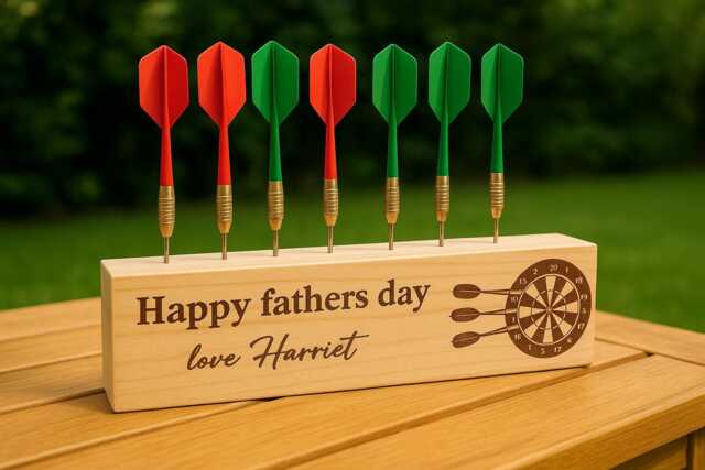 Personalised Dart Holder, Dart Stand , Wooden Rack Gift Valentine Fathers Day Birthday Gift Present Game Room Board Game - image 1