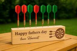 Personalised Dart Holder, Dart Stand , Wooden Rack Gift Valentine Fathers Day Birthday Gift Present Game Room Board Game - thumbnail 1