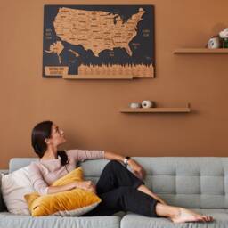 Us National Park Map New Apartment Gift Decor, Wooden Push Pin Travel Map, 5Th Anniversary Gift, United States Wall Art - thumbnail 2