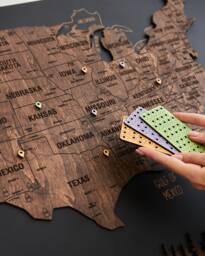 Us National Park Map New Apartment Gift Decor, Wooden Push Pin Travel Map, 5Th Anniversary Gift, United States Wall Art - thumbnail 1