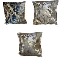 Luxury Abstract Cushion Cover Navy, Beige & Champagne, 55x55cm - thumbnail 1