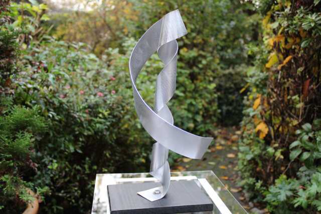 "Modern Large Abstract Aluminum Metal Sculpture Unique Art Piece ""Down" - image 1