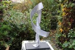 "Modern Large Abstract Aluminum Metal Sculpture Unique Art Piece ""Down" - thumbnail 1