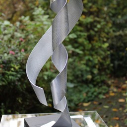 "Modern Large Abstract Aluminum Metal Sculpture Unique Art Piece ""Down" - thumbnail 2
