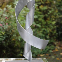 "Modern Large Abstract Aluminum Metal Sculpture Unique Art Piece ""Down" - thumbnail 3
