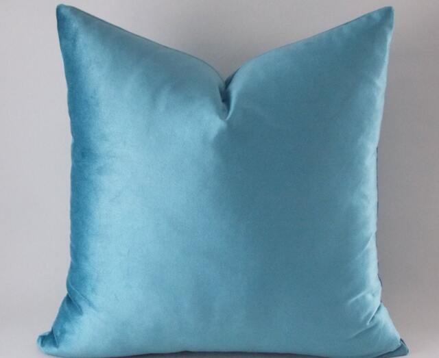 Metallic Blue Velvet Pillow Cover Decorative Cushion - image 1