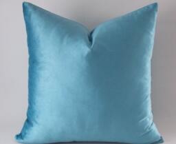 Metallic Blue Velvet Pillow Cover Decorative Cushion - thumbnail 1