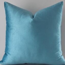 Metallic Blue Velvet Pillow Cover Decorative Cushion - thumbnail 4
